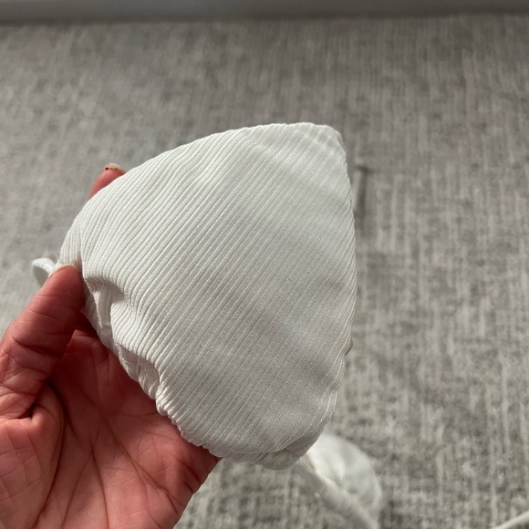 Amir slama ribbed white triangle bikini top P/S - Picture 8 of 15